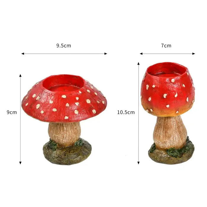 Set of 2 quirky mushroom candle holders for cozy atmosphere