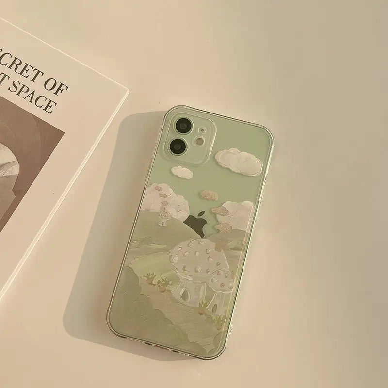 Mushroom landscape mobile phone case for iphone y2k - cases