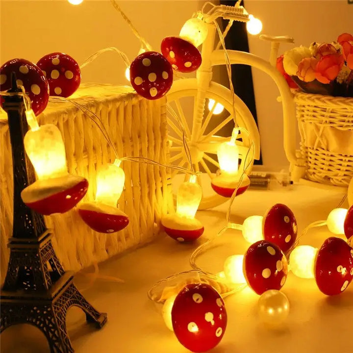 Aesthetic mushroom string lights for beautiful room ambiance