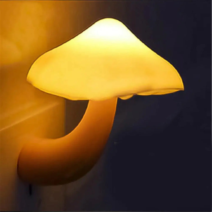 Aesthetic mushroom wall socket light for bedroom ambiance