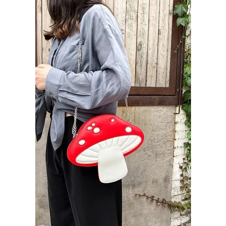 Mushroom weirdcore chain crossbody bag