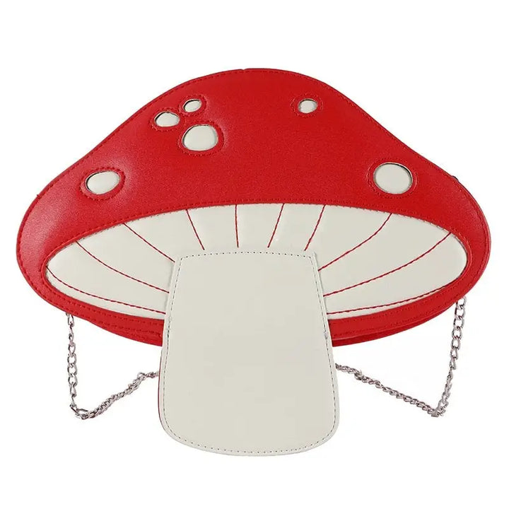 Mushroom weirdcore chain crossbody bag - red