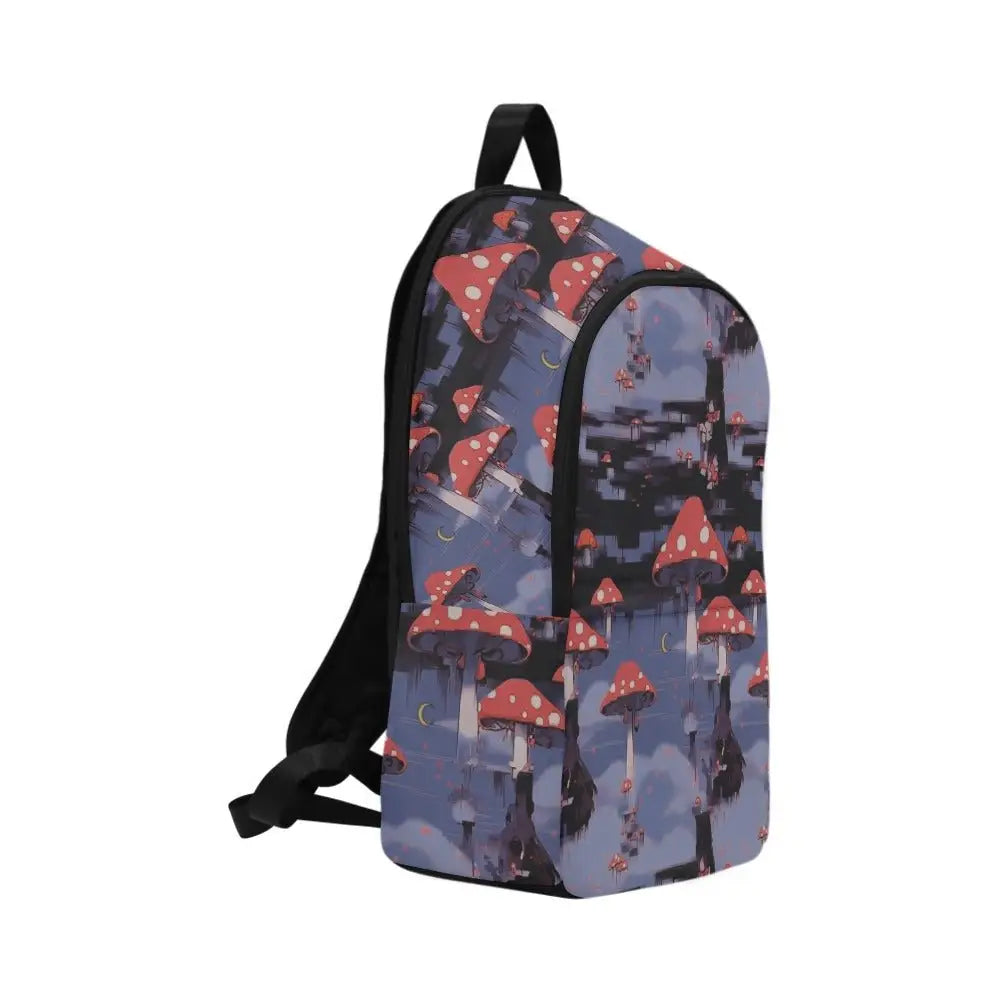 Mushroom weirdcore fabric backpack - one size - casual for adult (1659)