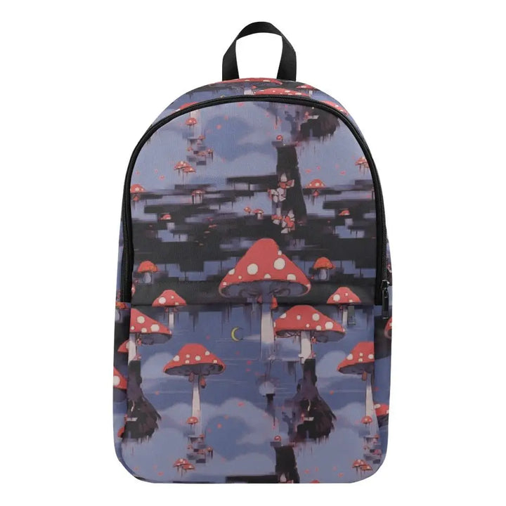 Mushroom weirdcore fabric backpack - one size - casual for adult (1659)