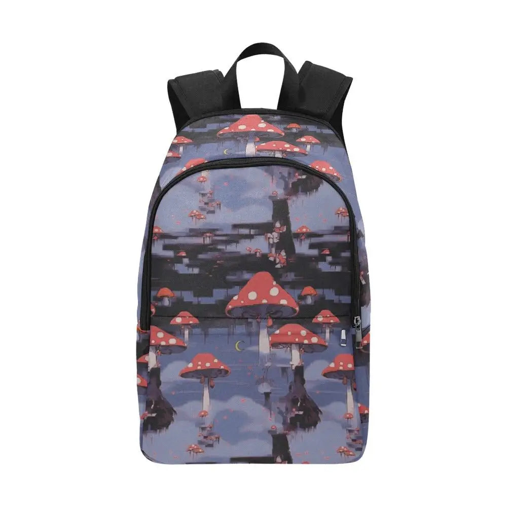 Mushroom weirdcore fabric backpack - one size - casual for adult (1659)