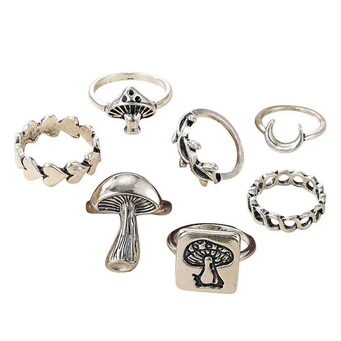 Mushrooms ring set for unique apparel and accessories - ring