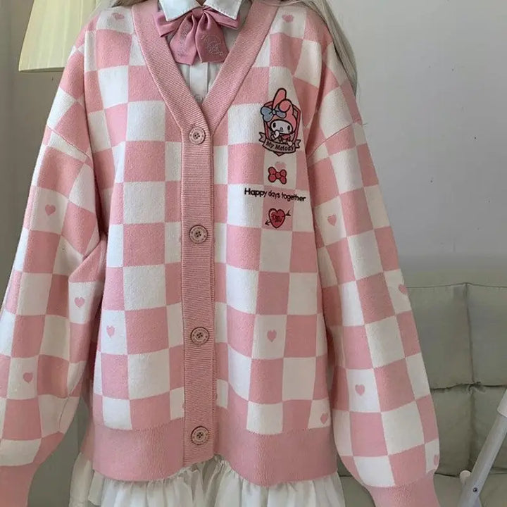 Kawaii pink cardigan with my melody for y2k style