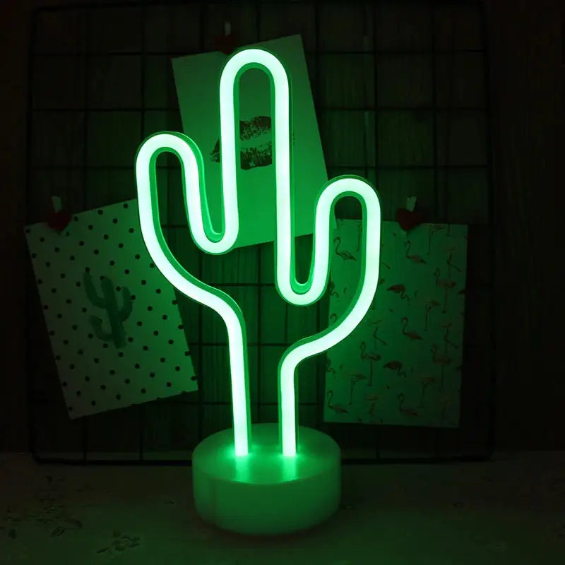 Aesthetic neon led light lamp for bedroom ambiance - cactus