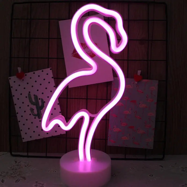 Aesthetic neon led light lamp for bedroom ambiance - flamingo