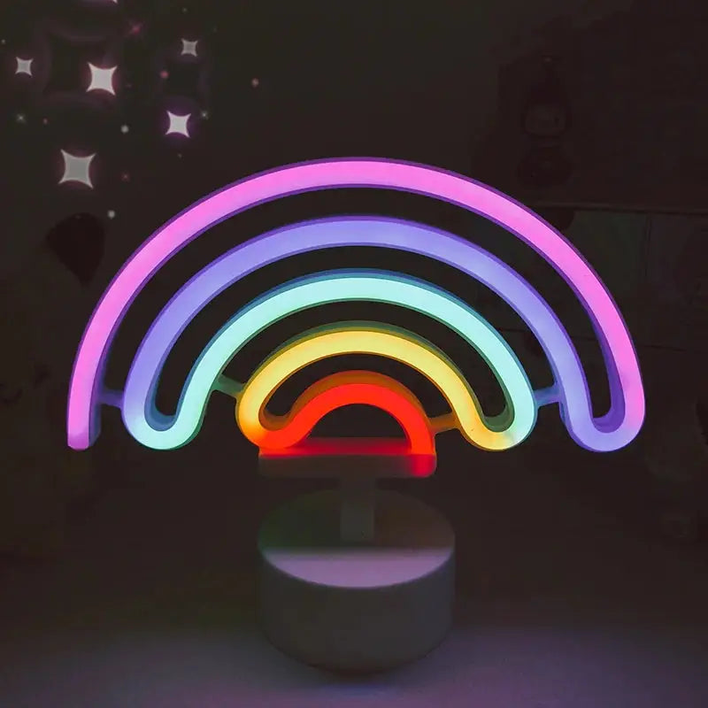 Aesthetic neon led light lamp for bedroom ambiance - rainbow