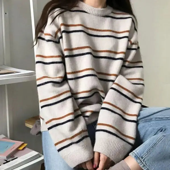 New student striped sweater - sweaters