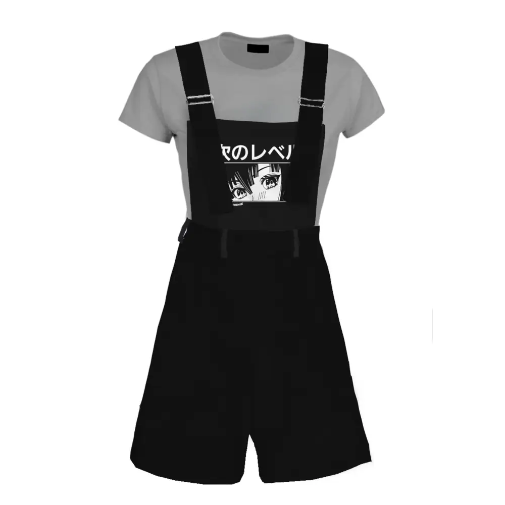 Next level anime girl overalls - xs / black