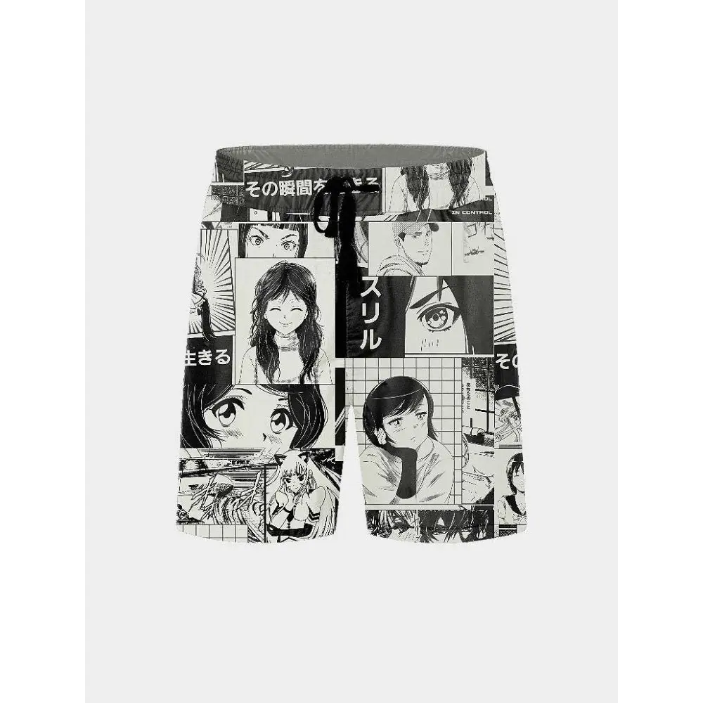 No drama manga men’s shorts - mid-length casual (l50)