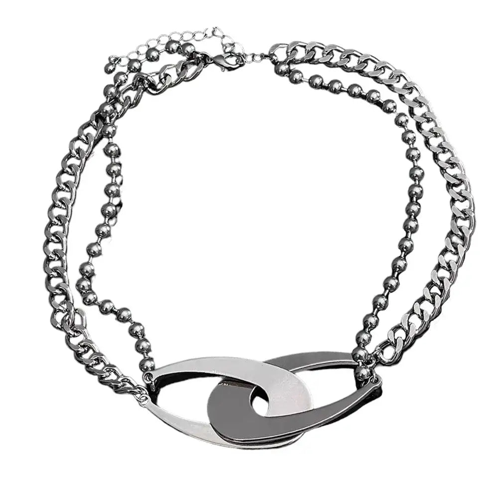 No lesson learned chain link necklace - standart / silver