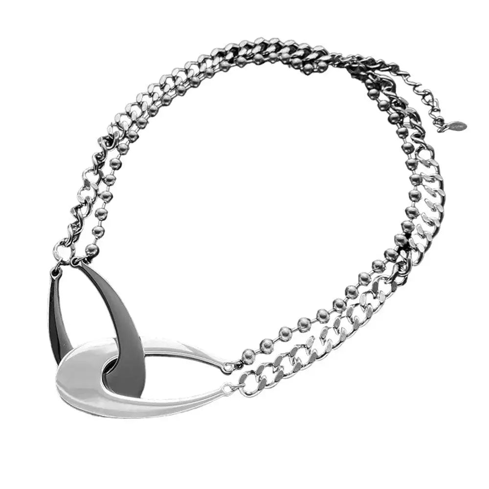 No lesson learned chain link necklace - standart / silver