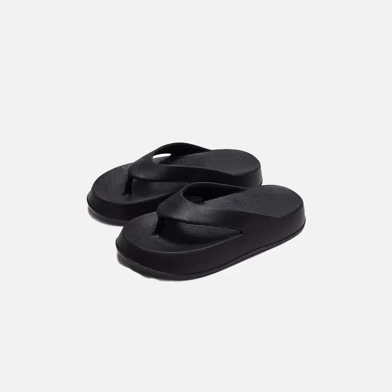 Y2k non-slip flip flops with stylish platform elevation - black / 35/36 (insole 23cm) - slippers