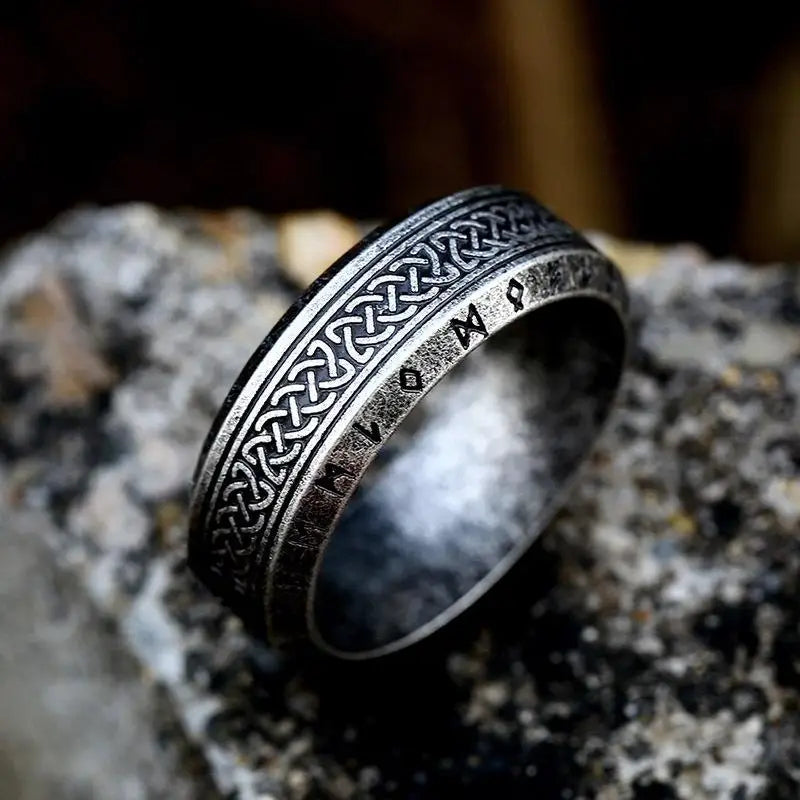 Nordic vintage vikings ring y2k - ancient silver / us no. 7 - rings