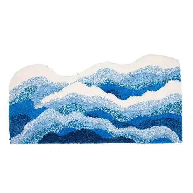 Ocean wave aesthetic rug for tranquil room decor - 60x80cm