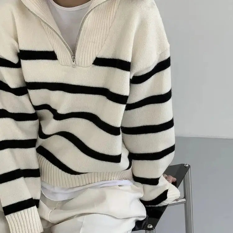 Y2k striped sweater for effortless everyday style