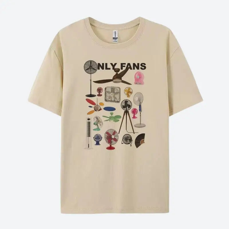 Witty y2k graphic tee for fun pop culture fans - khaki / s