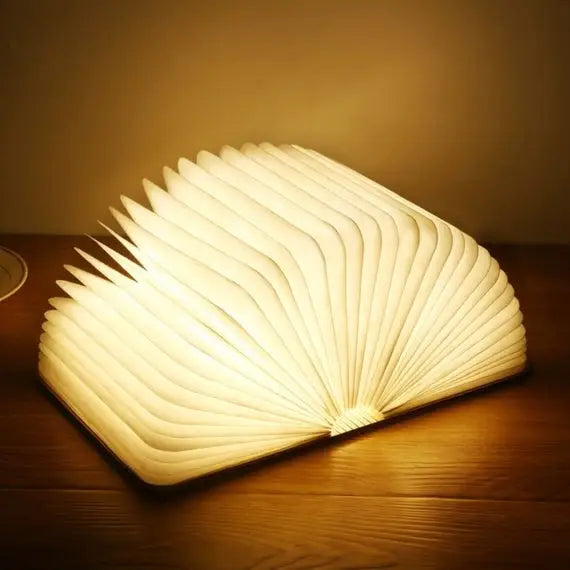 Open book bedside lamp for aesthetic bedroom ambiance