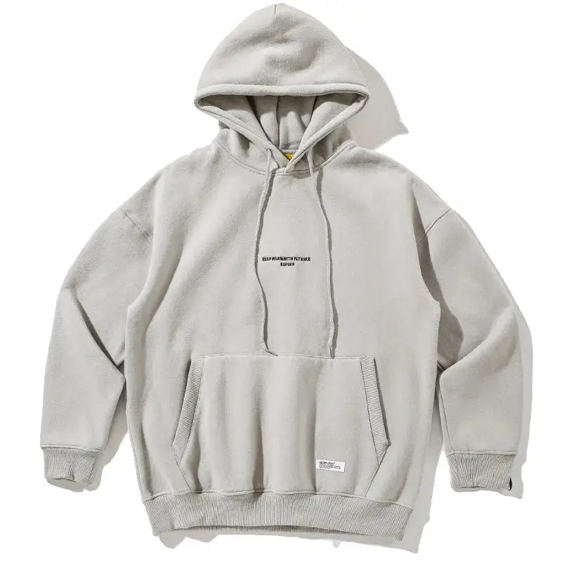 Oversized fleece hoodie y2k - light gray / m - hoodies