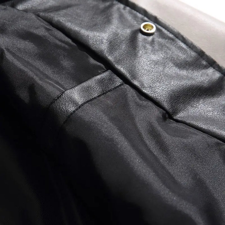Oversized leather varsity jacket y2k - varsity jackets
