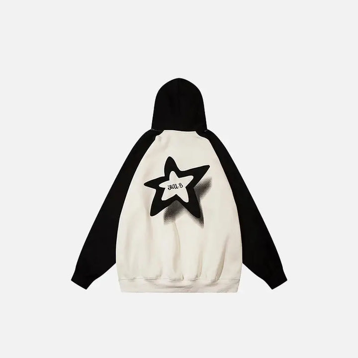 Oversized letter star hoodie y2k - hoodies