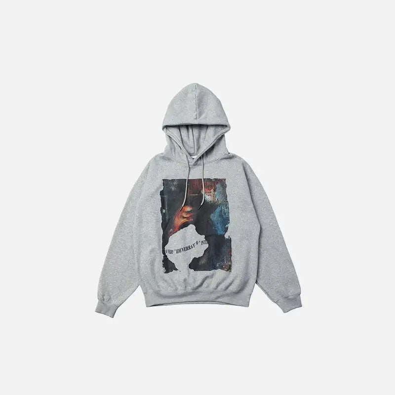 Oversized loose graphic hoodie y2k - gray / m - hoodies