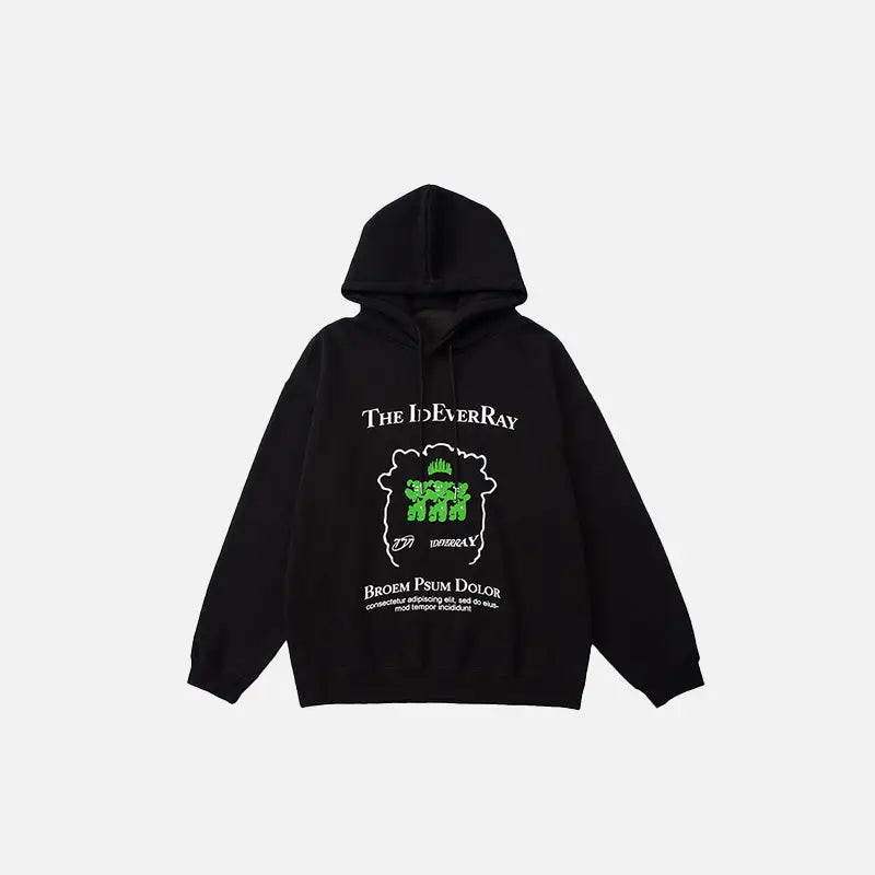 Oversized loose printed hoodie y2k - black / m - hoodies