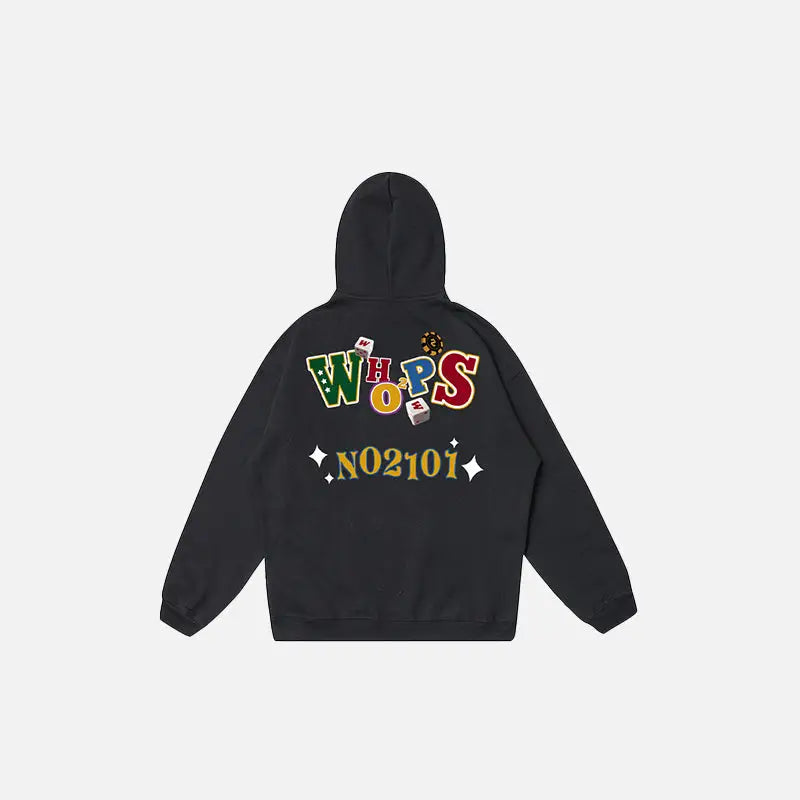 Oversized loose sports hoodie y2k - black / m - hoodies