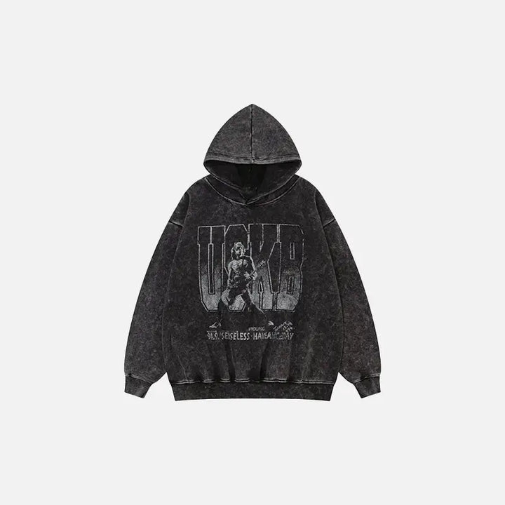 Oversized music hoodie y2k - black / s - hoodies