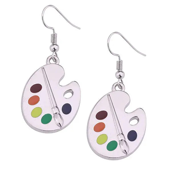 Paint palette earrings - standart / silver - earrings