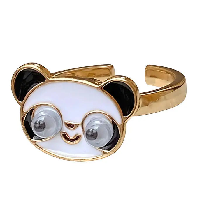 Y2k super cute panda anxiety ring for focus and relaxation - black/white - ring