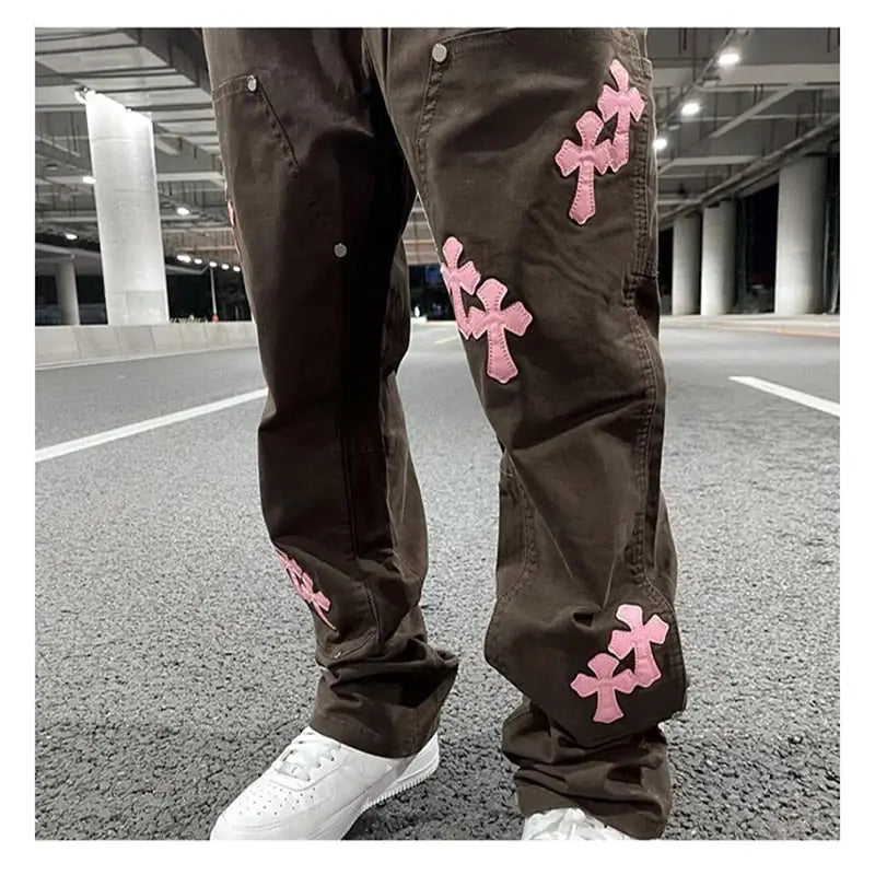 Pants with crosses y2k