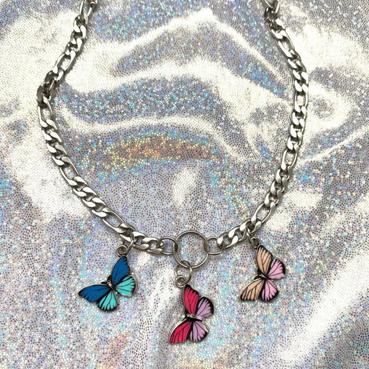 Papillon necklace - standart / silver