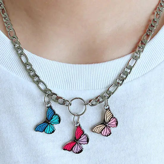 Papillon necklace - standart / silver