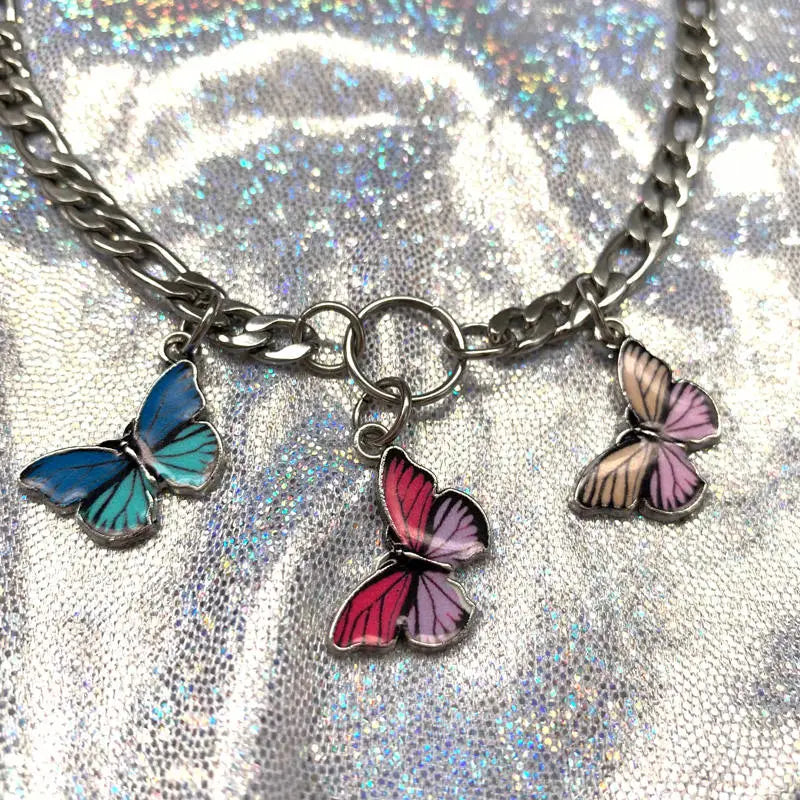 Papillon necklace - standart / silver