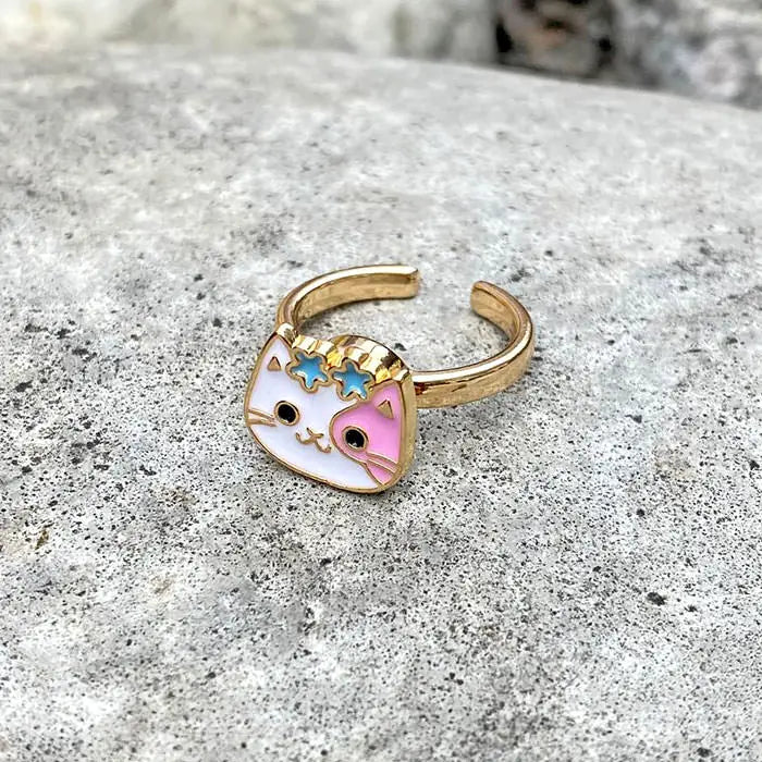 Pastel cat spinning ring for anxiety relief and y2k style - ring