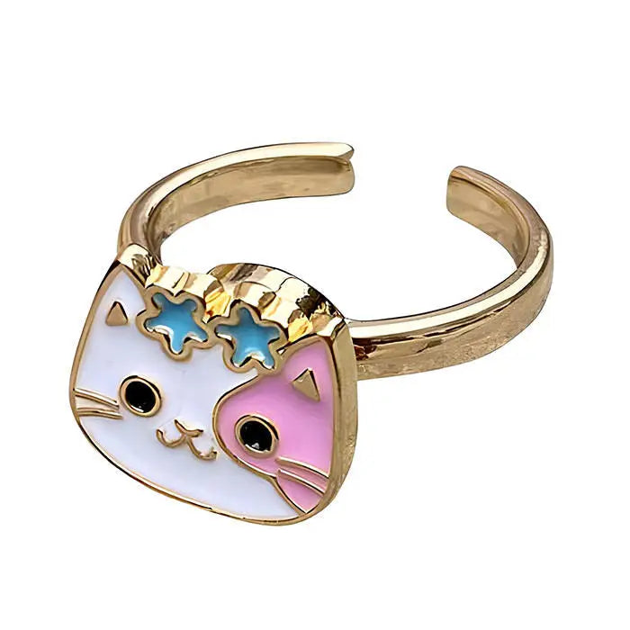 Pastel cat spinning ring for anxiety relief and y2k style - ring