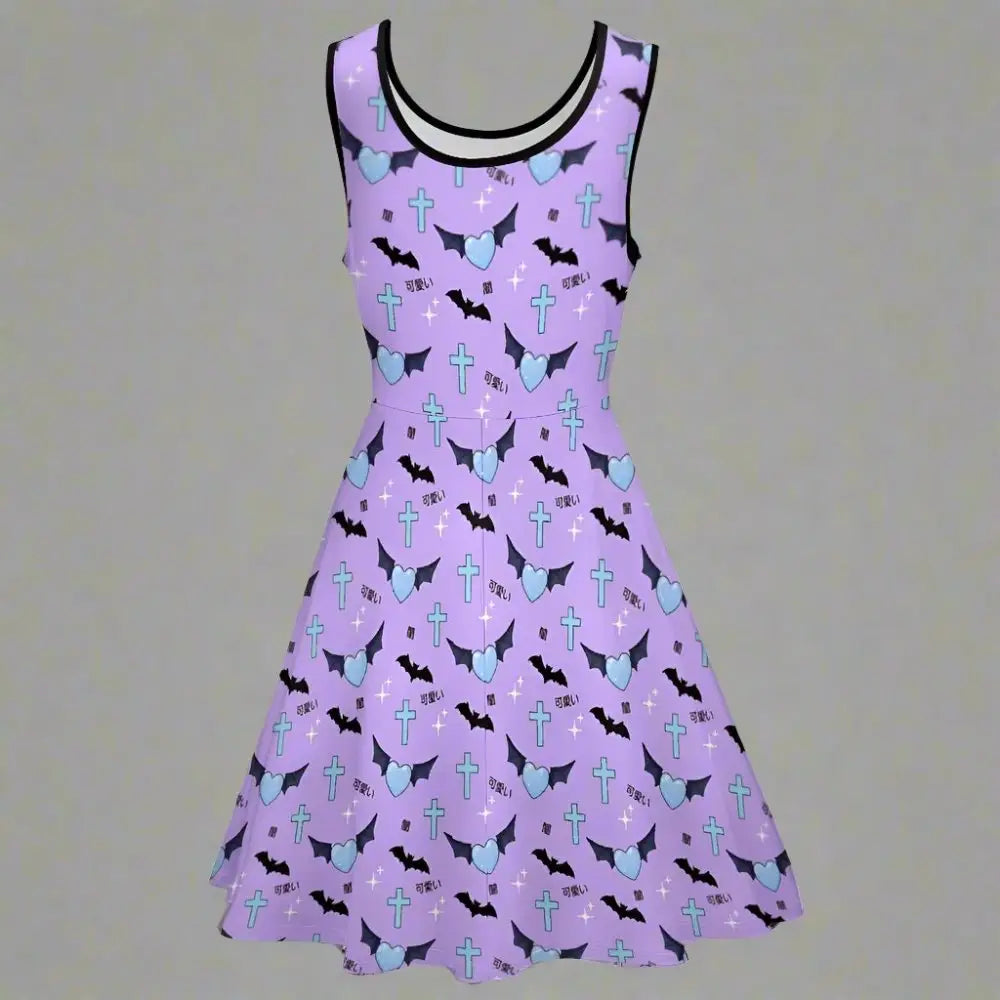 Pastel goth sleeveless skater dress