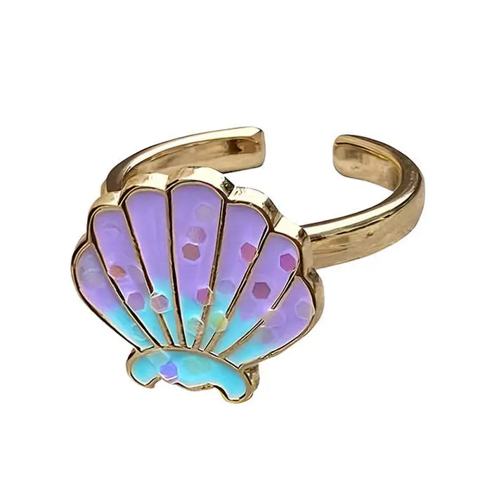 Pastel shell anxiety ring for focus and relaxation - ring