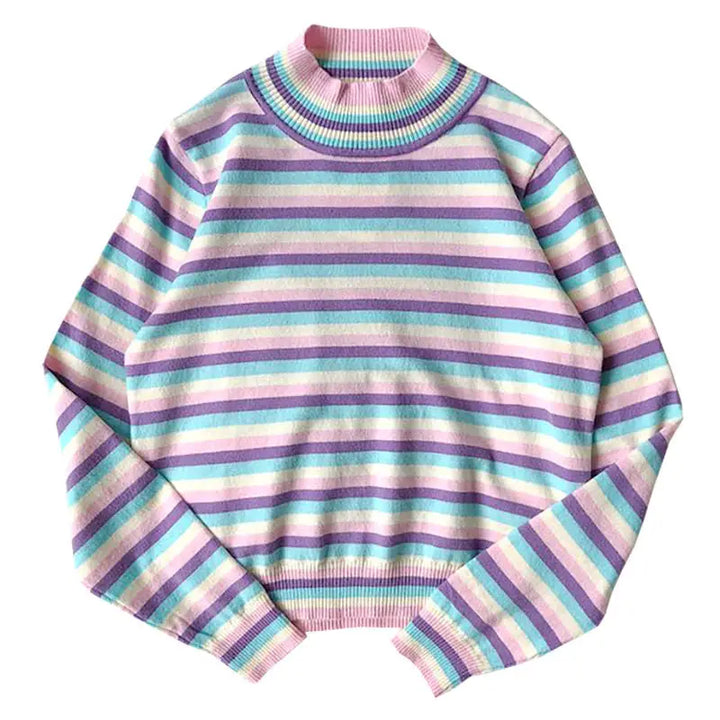 Pastel striped turtleneck jumper - sweatshirts