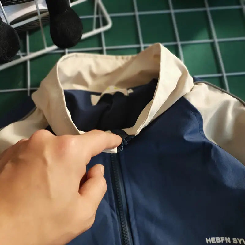 Patchwork color block thin jacket y2k - jackets