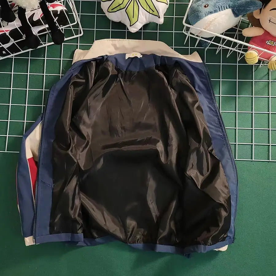 Patchwork color block thin jacket y2k - jackets