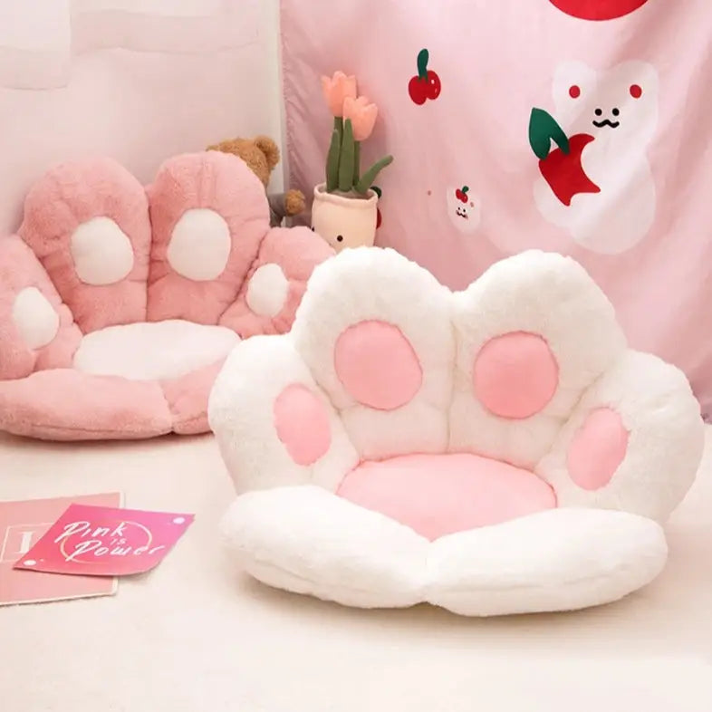 Paw shape cushion for aesthetic decor and comfort - white