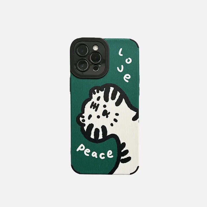 Peace & love tiger mobile phone case for iphone y2k - iphone 7 8 - cases