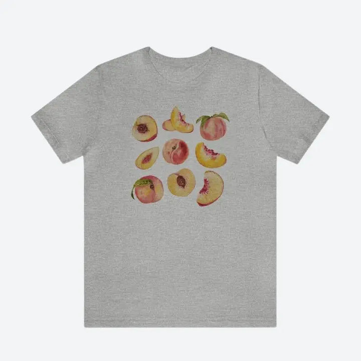 Peach graphic tee for a playful y2k summer look - gray / s