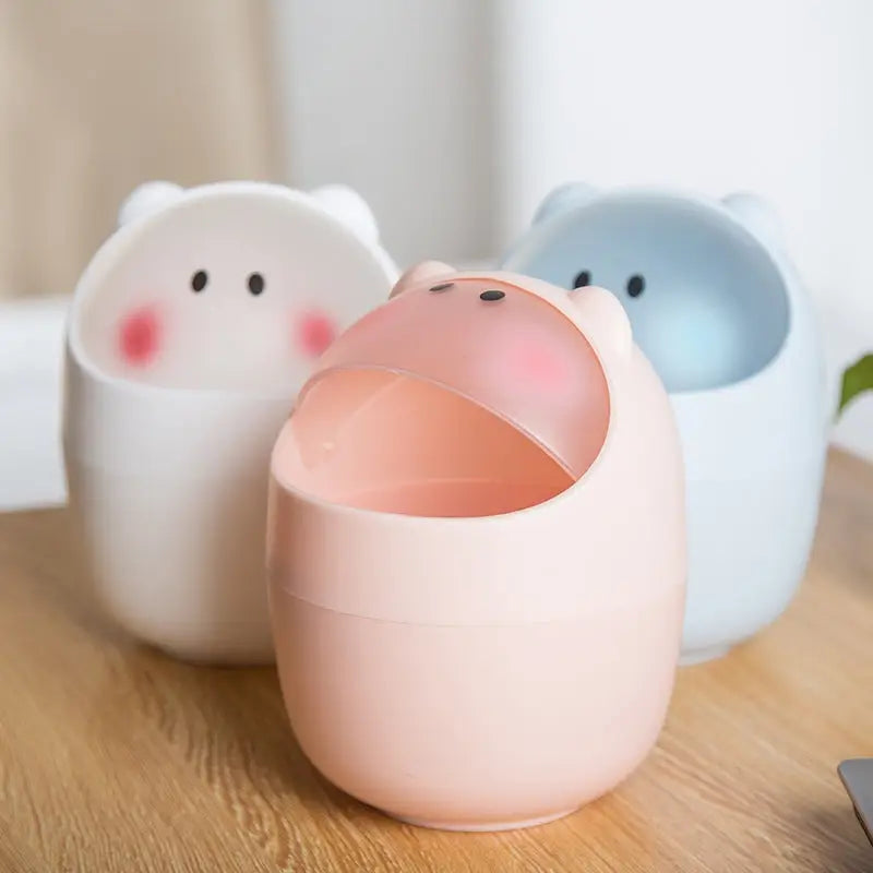 Cute piggy flip desktop bin for organizing your study space