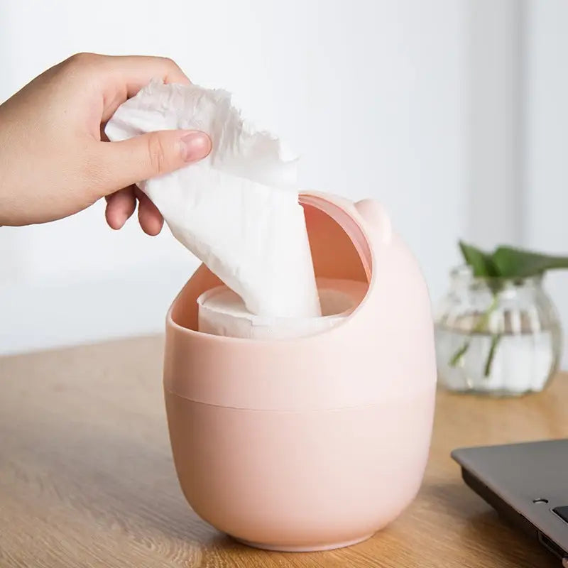 Cute piggy flip desktop bin for organizing your study space